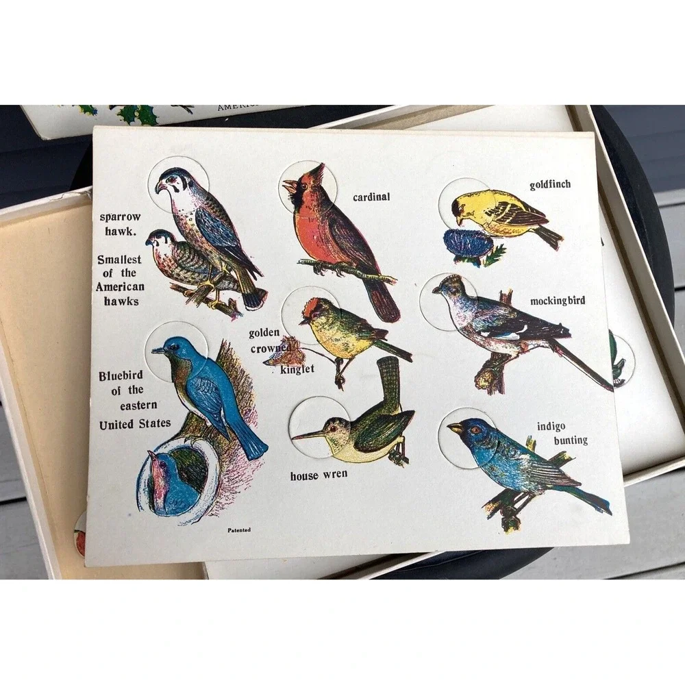 Vintage Child Welfare Publishers Bird Wonderland puzzle game color 1940's